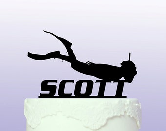 Personalised Scuba Diving Cake Topper