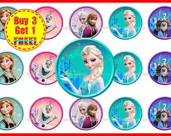 Disney Frozen Bottle Cap Images - Frozen Bottle Cap Images - Instant Download - High Resolution Images - Buy 3, Get 1 FREE