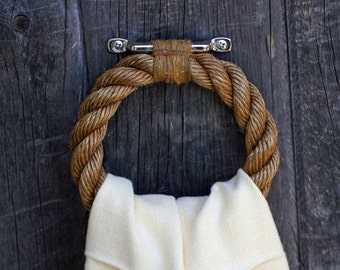 Nautical Rope Towel Ring: Manila and Hemp