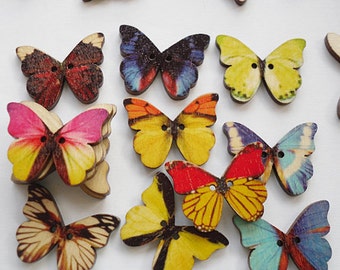 wholesale wood butterfly 2 hole buttons mixed color wood sewing buttons sewing diy craft buttons scrapbooking - Color Butterfly 2 wholesale wood butterfly 2 hole buttons mixed color wood sewing buttons sewing diy craft buttons scrapbooking - Color Butterfly 2