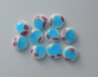 Blue Beads - Fused Glass Beads - Lampwork Beads - Fused Glass - Jewelry Findings - Small Beads - Cabochon - Cab - Mosaic Tiles 5628