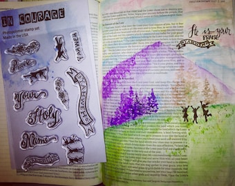 Holy Name Clear Stamp Set For Bible Journaling or Card Making