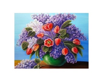 Diamond Painting kit LILAC BOUQUET AZ-1314