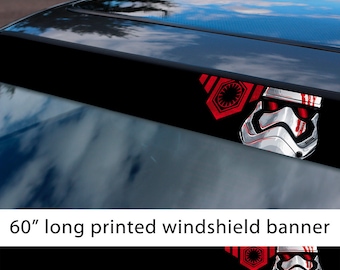 60" First Order Stormtrooper Star Wars Strip Printed Windshield Sticker Decal