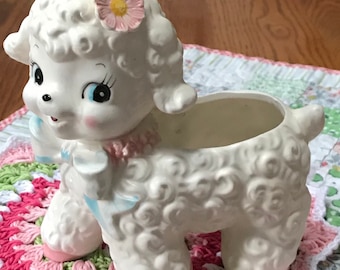 Oh Sheep! Vintage Baby Lamb Planter - A Sweet Girly-Girl