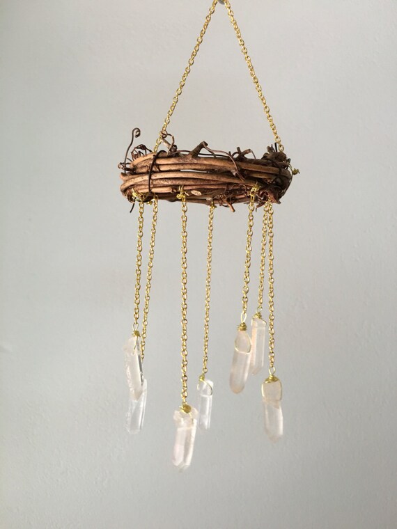 Boho Suncatcher Rear View Mirror Charm Tiny Chandelier