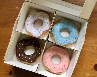 Donut with Sprinkles Cat Toy - Chocolate, Strawberry, Blueberry, Raspberry, Lavender, Vanilla - with Catnip and Jingle Bell