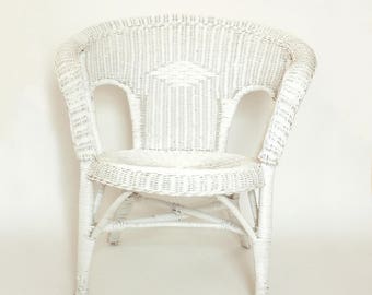 antique deco white wicker chair victorian style full size chair indooroutdoor porch - White Wicker Chair antique deco white wicker chair victorian style full size chair indooroutdoor porch - White Wicker Chair