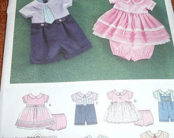 Simplicity 2264 Babies Romper, Dress And Panties Uncut Sewing Pattern