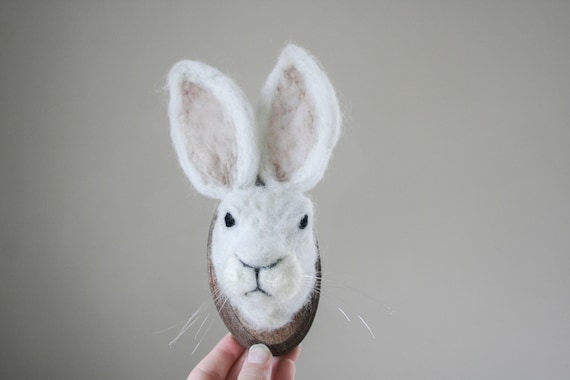 Felt Faux-Taxidermy Hare (Lepus)