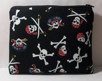 Pirates Bag, Pipe Pouch, Pipe Case, Pipe Bag, Skulls Pouch, Padded Pipe Pouch, Stoner Gift, 420, Smoke Bag, Zipper Bag, 7.5" x 6" - X LARGE