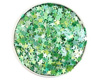 Green Star Edible Glitter - metallic green star glitter sprinkles, edible green glitter stars, green star sprinkles