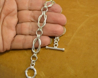 Love Knot Sailors Knot Sterling Silver link bracelet. womens link bracelet