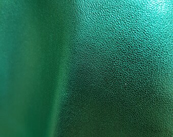 NEW - 8 sqft Green Metallic Luminous Effect Cowhide Genuine Leather Skin
