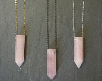 SALE / Rose Quartz Necklace / Rose Quartz Jewelry / Silver Rose Quartz Necklace / Gold Rose Quartz Necklace / Rose Quartz Jewelry