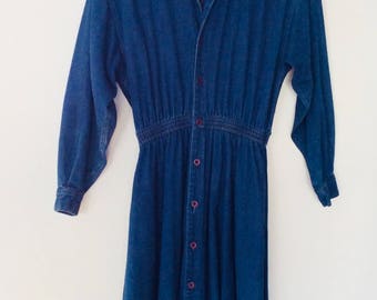 1980s Calvin Klein Denim Shirt Dress