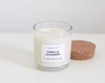 VANILLA LAVENDER - 8 oz Soy Candle - Hand-Poured - Candlefolk