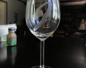 Personalized Hand-etched Wine Glass