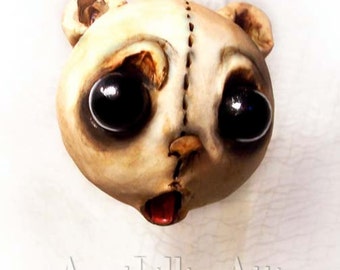Teddy Bear Christmas Ornament - Creepy Cute - Christmas Bear - MADE TO ORDER -