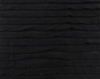 Black Pleated Knit, Fabric By The Yard
