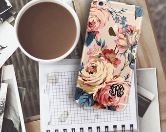 Personalized women's Iphone 6 plus case clear, Floral Iphone 6s case transparent for summer - For 5/5s/SE, 6/6s /Plus, 7 /Plus(1615)