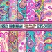 Paisley Digital Paper, Seamless pattern, Hand Drawn - 12pcs 300dpi (paper crafts, card making, scrapbooking) Commercial use