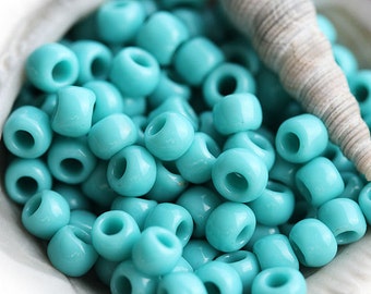 Turquoise seed beads TOHO glass beads size 6/0 Opaque Turquoise N 55 round japanese kumihimo beads - S321