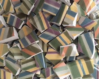 Mosaic Tiles Broken Plate rainbow Stripe 100