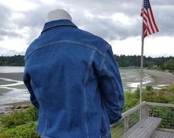 Vintage Lee Denim Jean Jacket 46R Size Mens XL