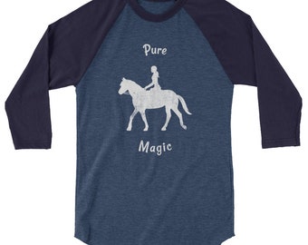 Pure Magic Love of Horse Riding 3/4 sleeve raglan shirt