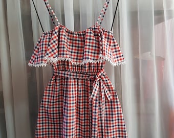 Red and Blue checked dress