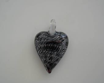 Murano Lampwork Glass heart pendant