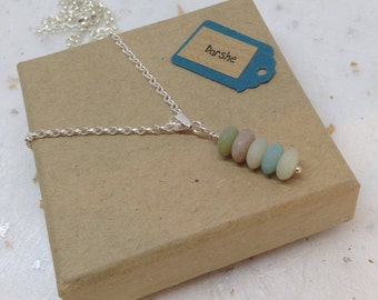Amazonite Bead Necklace, Amazonite Necklace, Green Necklace, Gemstone Necklace, Sterling Silver Necklace