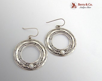 SaLe! sALe! Vintage Round Earrings Cultured Pearls Sterling Silver