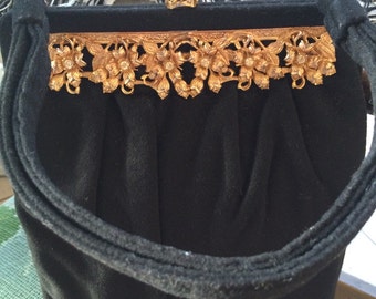 Vintage 1920s Ingber black evening purse