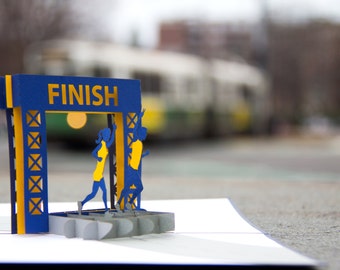 Running Pop Up Card, Marathon Pop Up Card, Runners Pop Up Card, Running Marathon Card, Boston Marathon, Running Shoes, Finish Line