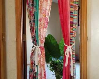 Boho Door Curtains Bohemian Scarf Curtains Hippie Curtains Boho Curtains Gypsy Curtains Closet Door Curtains