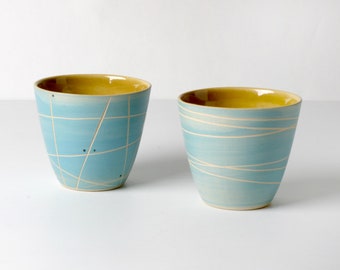 2 handcrafted espresso cups