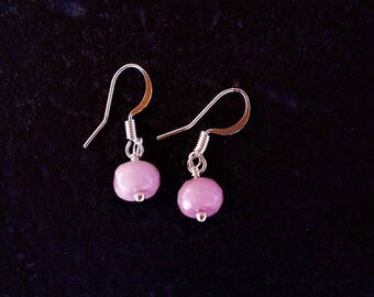Pink Morganite Sterling Silver Drop Earrings