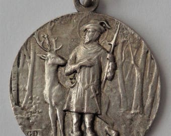 Antique Religious Medal St. Hubert