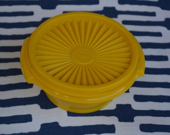 Vintage Tupperware Yellow Servalier - Container with Lid 1323 and 812