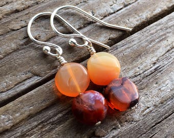 Mexican Fire Opal Earrings