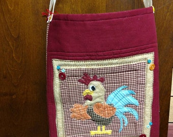 Rooster on Red