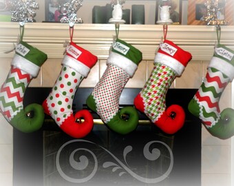 Christmas Stocking personalized - elf stocking - choice of FOUR