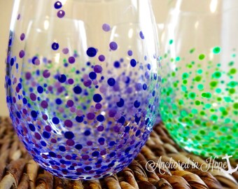 Color Stemless Wine Glasses