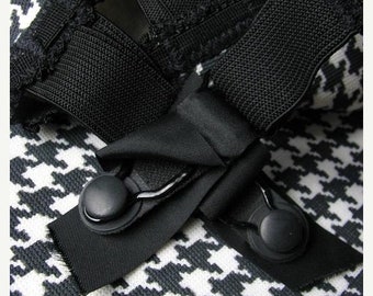 Goodbye Rain Sale Rare 1960's Vintage Black & White Houndstooth Girdle Bottom-Garters-Mod Pin Up Girl