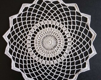 New Handmade Crocheted "Elegance-Small" Doily in Silver - 9"