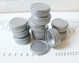Small Metal Tins, 10ml Small Storage Box, Small Organizer, Blank Round (Set Of 6) Silver Color