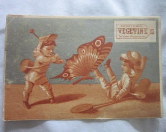 c 1880 Antique Victorian Trade Card Medicine Miracle Cure Vegetine