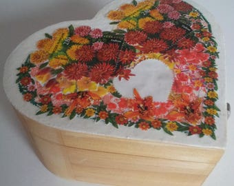 Heart decorated with stamps